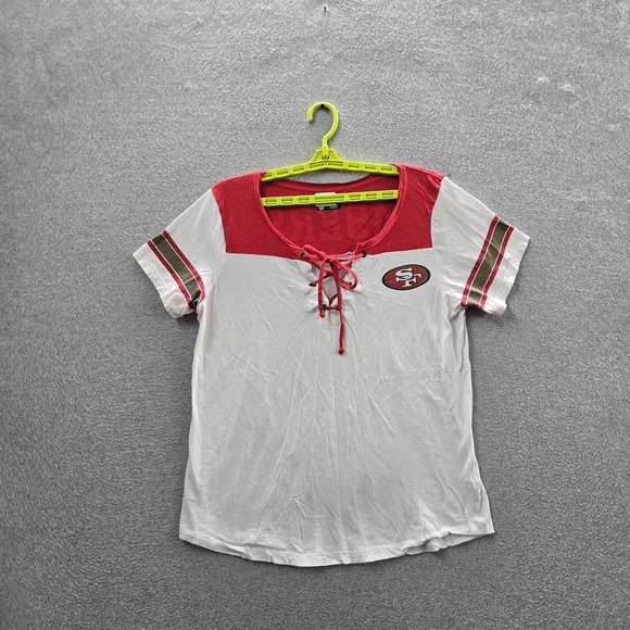 NFL Team Apparel Tops - San Francisco 49ers Women Shirt XL White NFL Team Apparel‎ Logo Activewear Laced